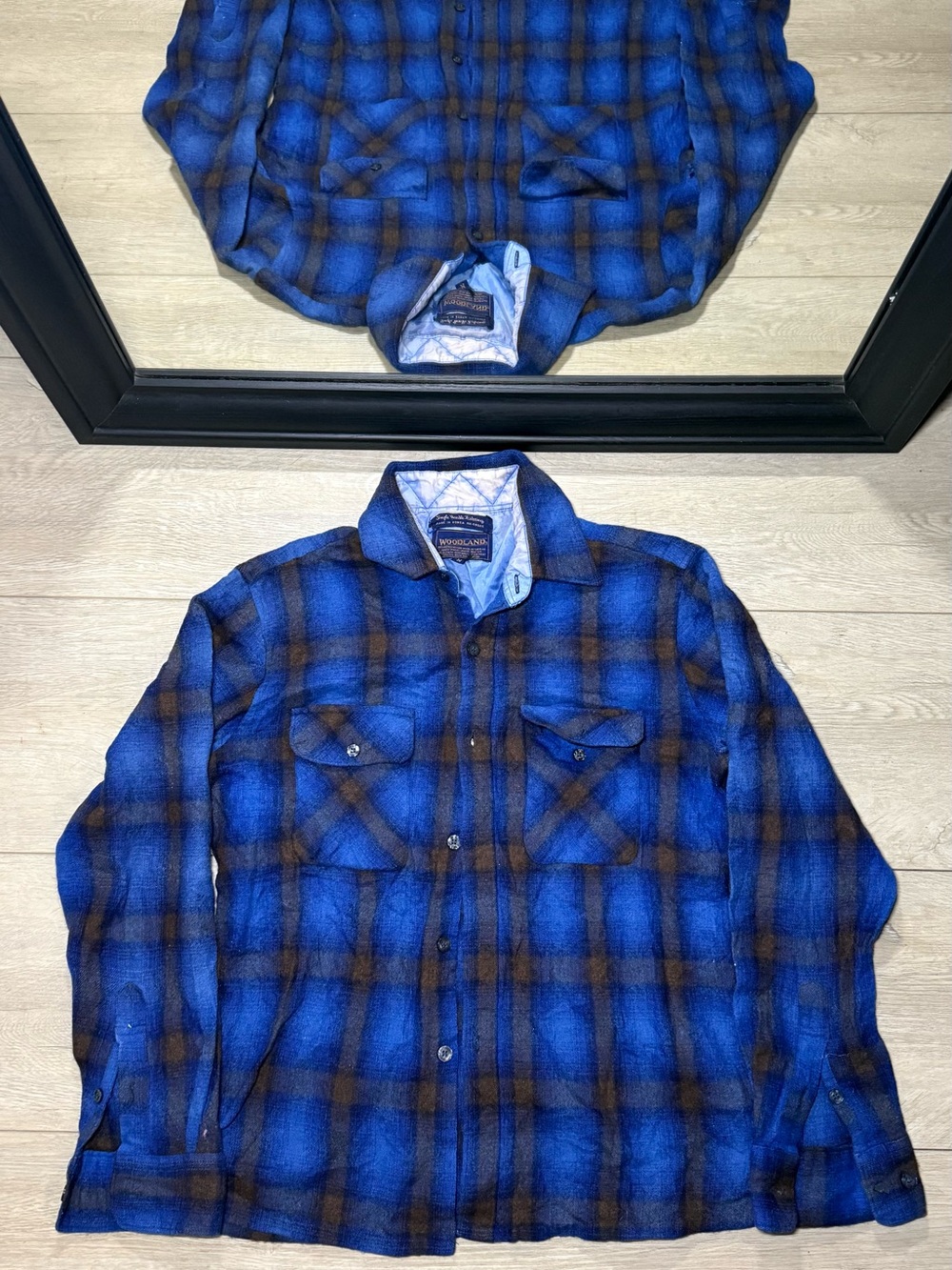 Vintage 1980s Woodland Single Thread Tailoring Flannel Button Down Shirt
